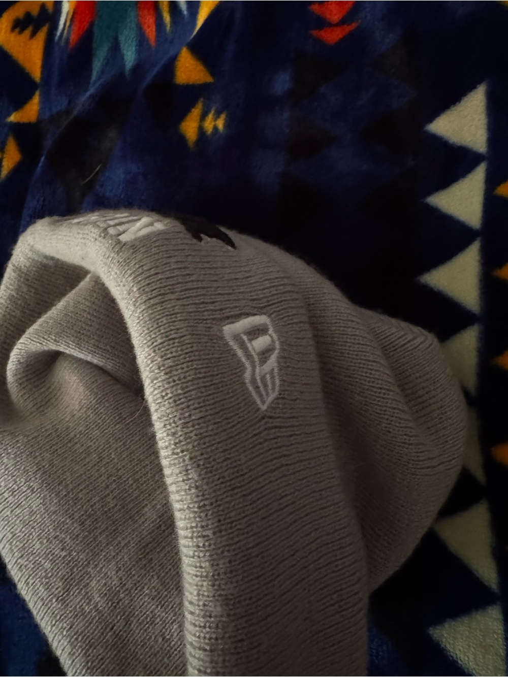 FA Light Gray Knit Cuffed Beanie with Embroidered Logo - Picture 4 of 4